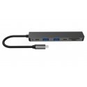 Fuj:tech Slim USB-C Hubi 100 W PD-latauksella, 5 porttia Fuj:tech Slim USB-C Hubi 100 W PD-latauksella, 5 porttia