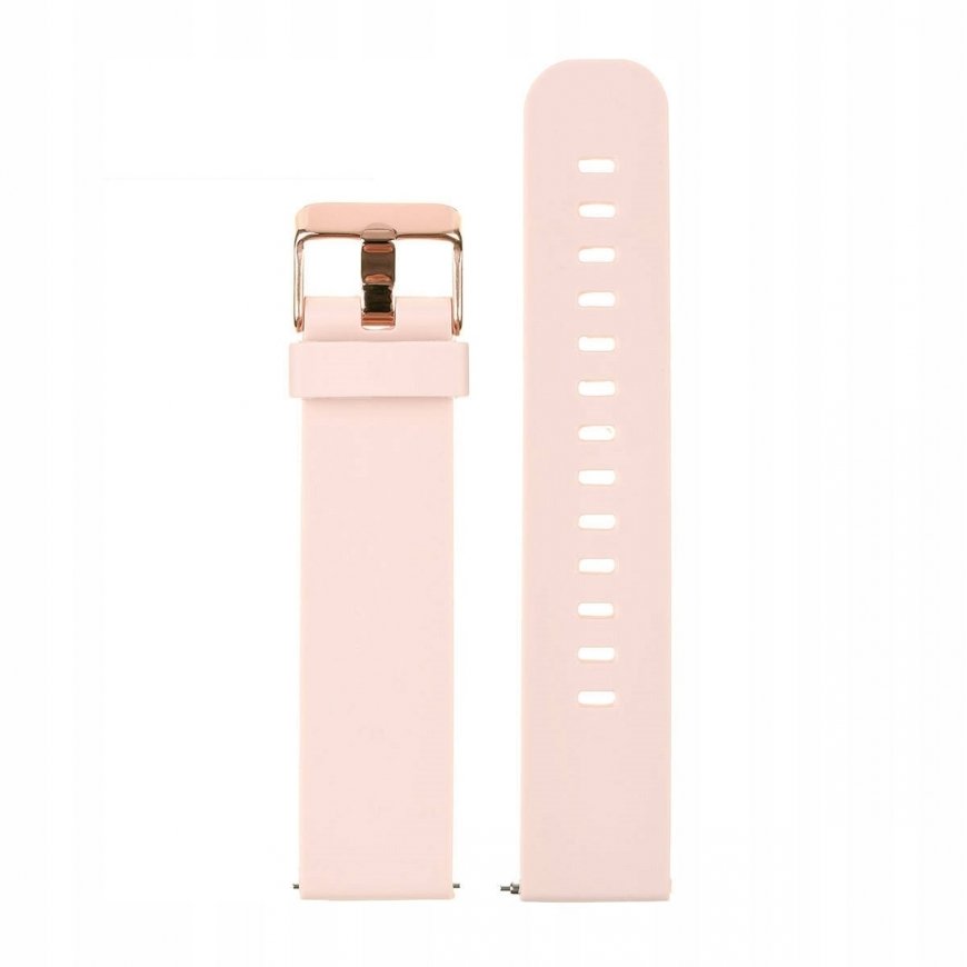 Pacific Rubber Watch Strap U15 - Pink/Rose Gold - 22mm