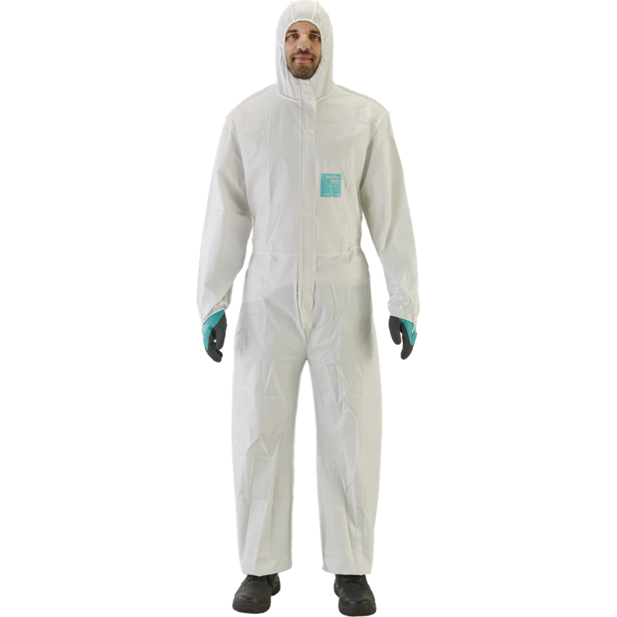 Disposable coverall Type 5/6 Ansell Alphatec 2000 Comfort, white, breathable back, size XXL – 2