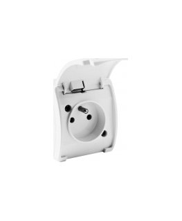 Single surface-mounted socket with grounding, VIPLAST KOALA White IP44 161-01