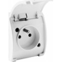 Розетка накладного монтажа с заземлением, заглушка VIPLAST KOALA Белый IP44 161-01 Розетка накладного монтажа с заземлением, заглушка VIPLAST KOALA Белый IP44 161-01
