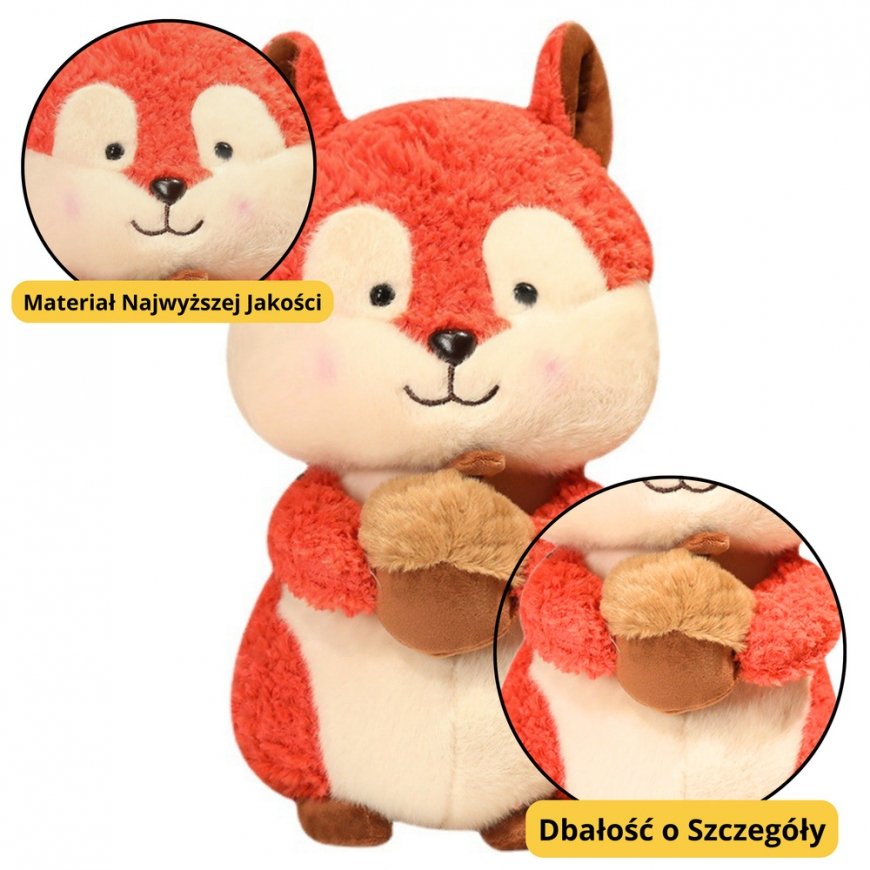 Lean Toys Soft Squirrel with Nut 25 cm