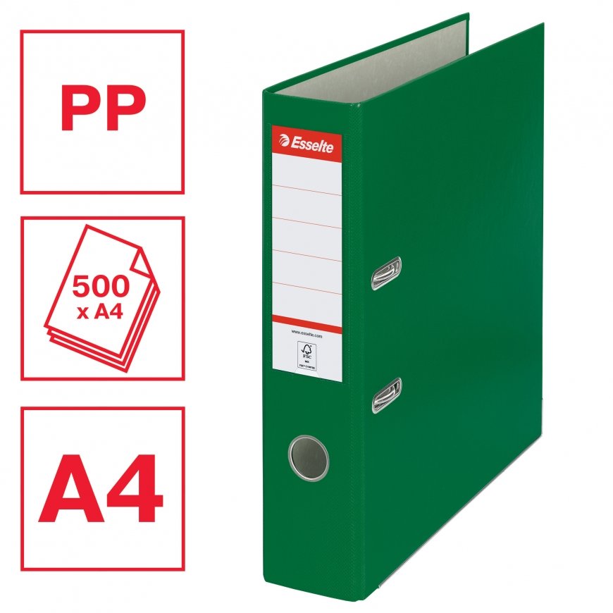 Esselte Essentials Lever Arch File, 30% pre-consumer recycled PP foil – 2
