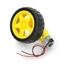 Oem Ratas + DC variklis 65x26mm 5V su 48:1 pavara + laidai Oem Ratas + DC variklis 65x26mm 5V su 48:1 pavara + laidai