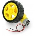 Oem Ratas + DC variklis 65x26mm 5V su 48:1 pavara + laidai Oem Ratas + DC variklis 65x26mm 5V su 48:1 pavara + laidai