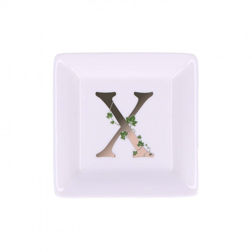 THE WHITE PORCELAIN ADORATO Square Plate 10 cm, X pattern