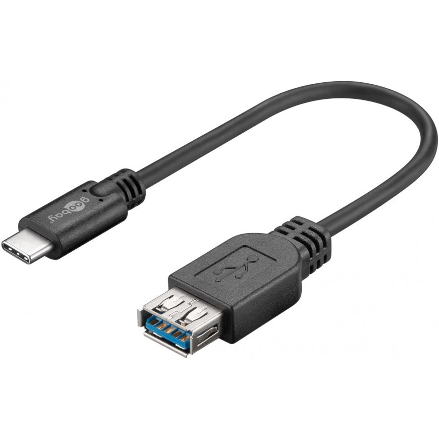 Goobay 67894 USB-kaapeli USB 3.2 Gen 1 (3.1 Gen 1) 0,2 m USB C USB A musta – 2