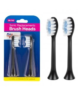 Dantų šepetēlis Atsargu šepetēļu komplekts PR-740 B Promedix, 2 gabali, melns. PR-745 B