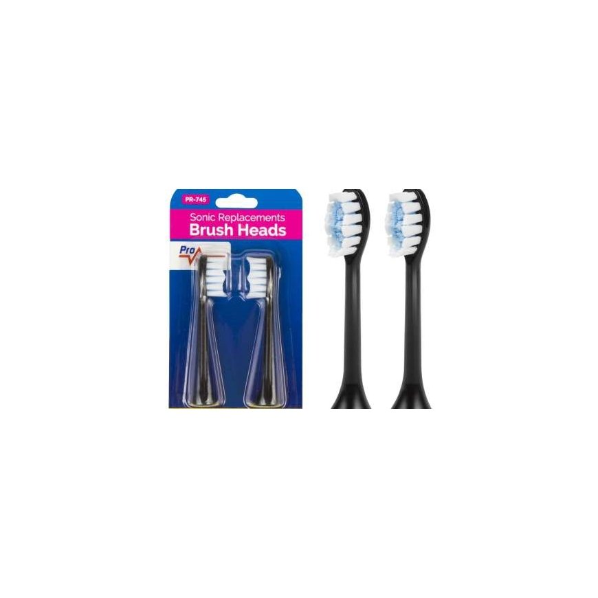 Toothbrush Replacement Brush Set PR-740 B Promedix, 2 pcs, black. PR-745 B – 2