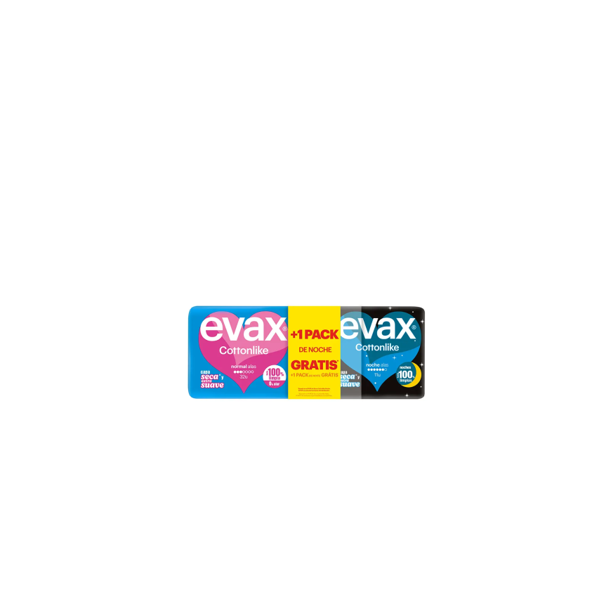 EVAX COTTONLIKE standard wing pads for daytime (32 pcs.) + night wings (11 pcs.)