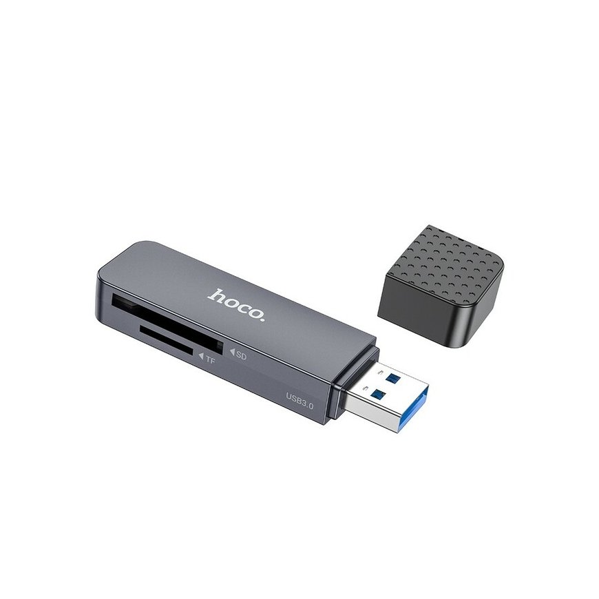 Hoco HB45 2-in-1 USB3.0 Memory Card Reader Gray