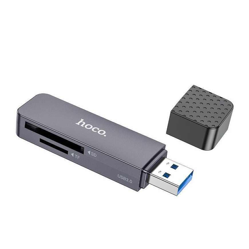 Hoco HB45 2-in-1 USB3.0 Memory Card Reader Gray – 2