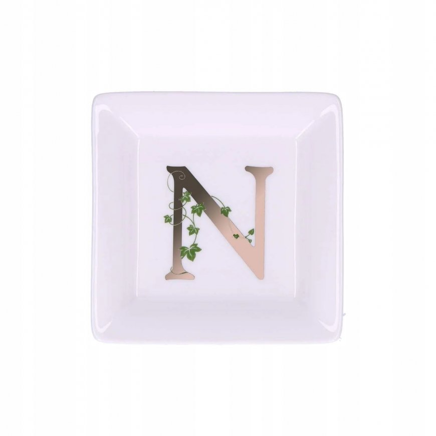 LA PORCELLANA BIANCA ADORATO Kvadrātā plate 10 cm, raksts N – 2