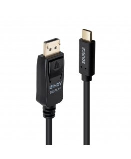 Lindy 43502 videokaabliadapter 3 m USB tüüp-C DisplayPort Must
