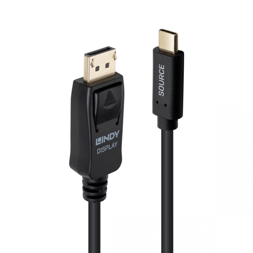 Lindy 43502 vaizdo kabelio adapteris 3 m C tipo USB DisplayPort Juoda