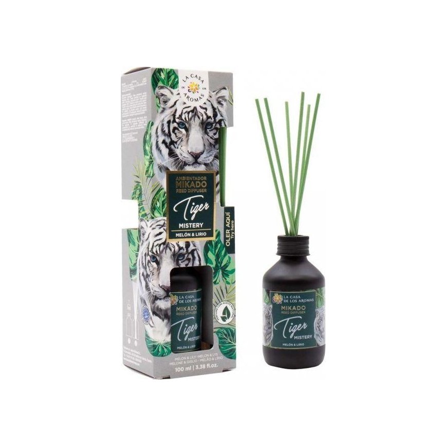 La Casa De Los Aromas Tiger Mistery Mikado Gold Room Fragrance Melon and Lily 100ml