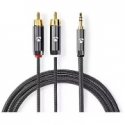 Kruger & Matz Basic 2RCA - AUX 3.5mm kabelis 10m Kruger & Matz Basic 2RCA - AUX 3.5mm kabelis 10m