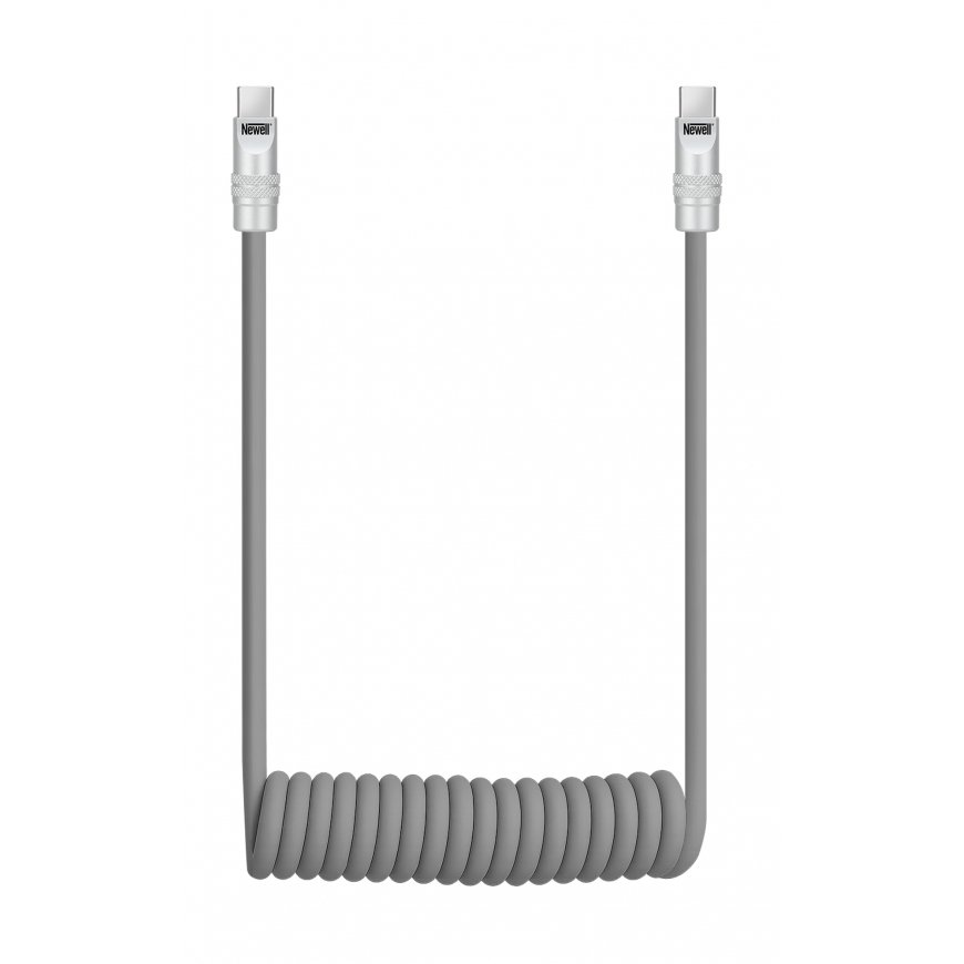 Newell USB-C - USB-C 100 W laidas, 2 m, Silikonas, Spiralinis, Pilkas