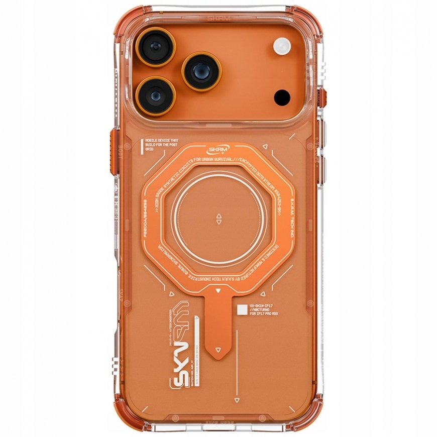 Skinarma "Magma" case for "iPhone 17 Pro Max", magnetic charging, orange