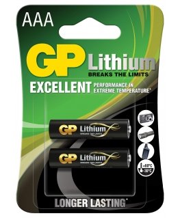 Lithium battery, AAA (LR03), AAA, 1.5 V, GP, blister pack, 2 pcs.