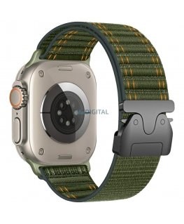 Beline Woven Nylon Diagonal Style Parachute apyrankė skirta Apple Watch 42/44/45/49mm žalios spalvos