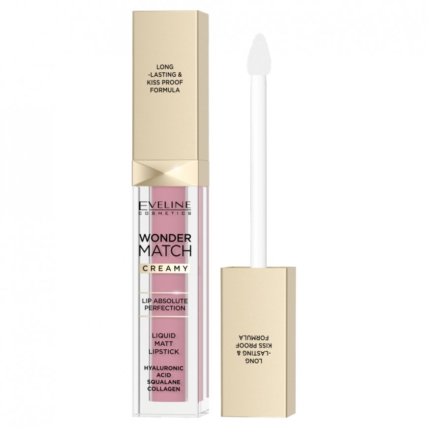 Eveline Cosmetics Wonder Match kreminäiset nestemäiset mattahuulipunat 01 Angel Rose, 6,8 ml