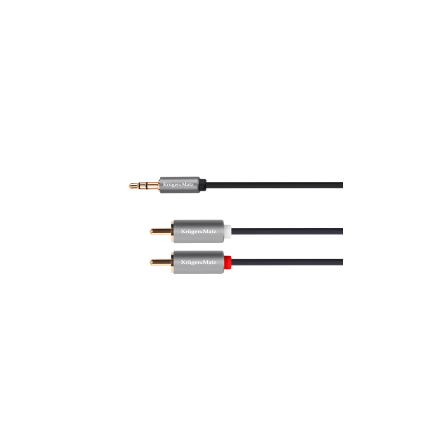 Kruger & Matz Basic 2RCA - AUX 3.5mm -kaapeli 5m