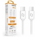 ALIGATOR POWER 65W andmeedastuskaabel, USB-C/USB-C 3A, 0,5m valge ALIGATOR POWER 65W andmeedastuskaabel, USB-C/USB-C 3A, 0,5m valge