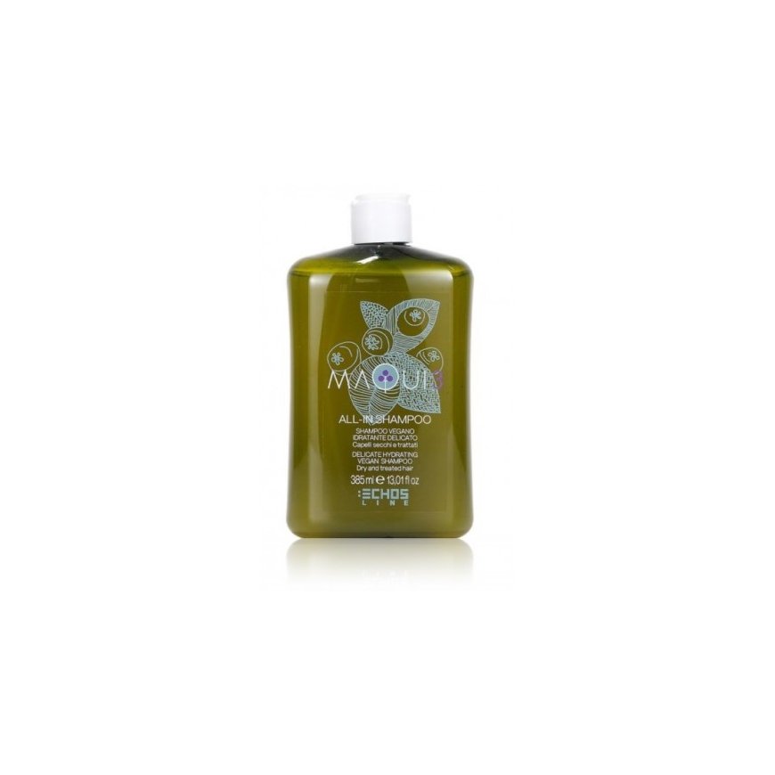 Echosline Maqui 3 Delicate Hydrating Vegan šampoon kuivadele juustele, 385 ml