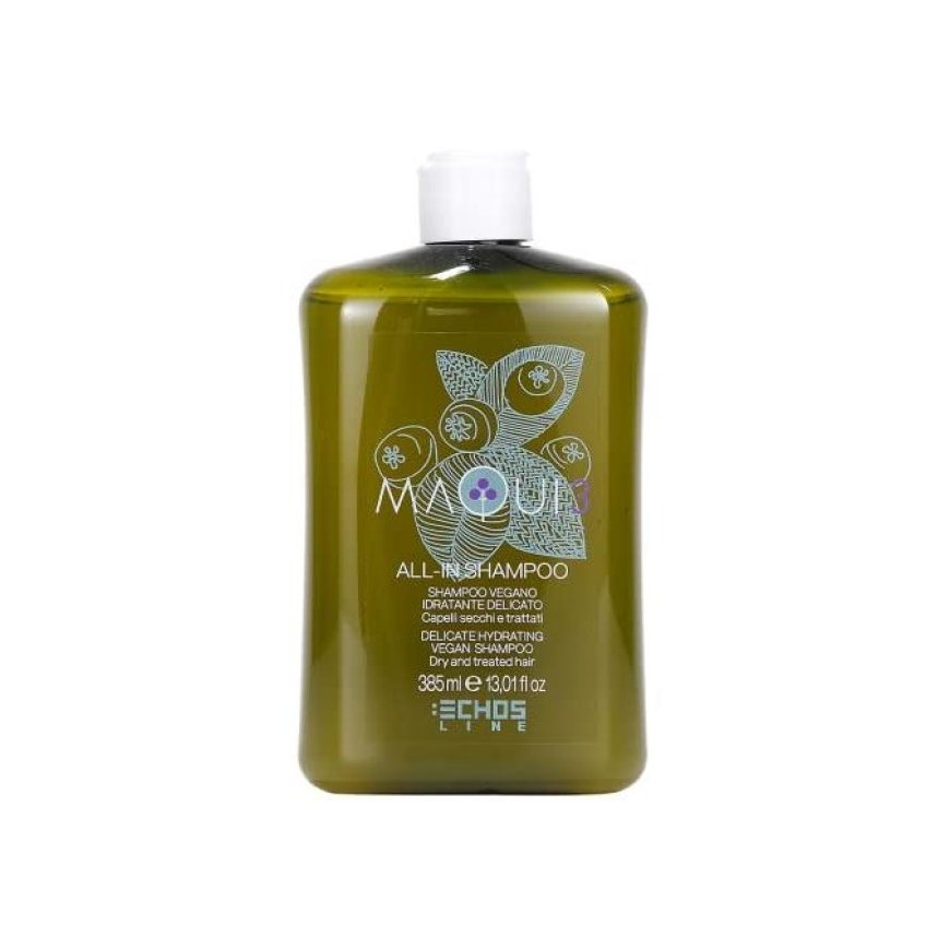 Echosline Maqui 3 Delicate Hydrating Vegan šampoon kuivadele juustele, 385 ml – 2