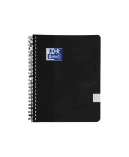 Spiral Notebook OXFORD TOUCH, A5+, 70 Sheets, Checked, Black Cover