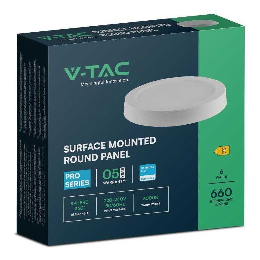 V-tac 24W LED virsmas panelis, balts, 3000K – 2