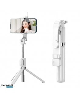 Lean Selfie lazdas trikojis Z8s ar Bluetooth vadību, balts
