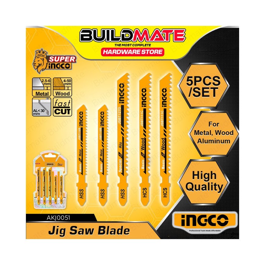Ingco AKJ0051 Saw blade, wood+metal, set of 5 – 2