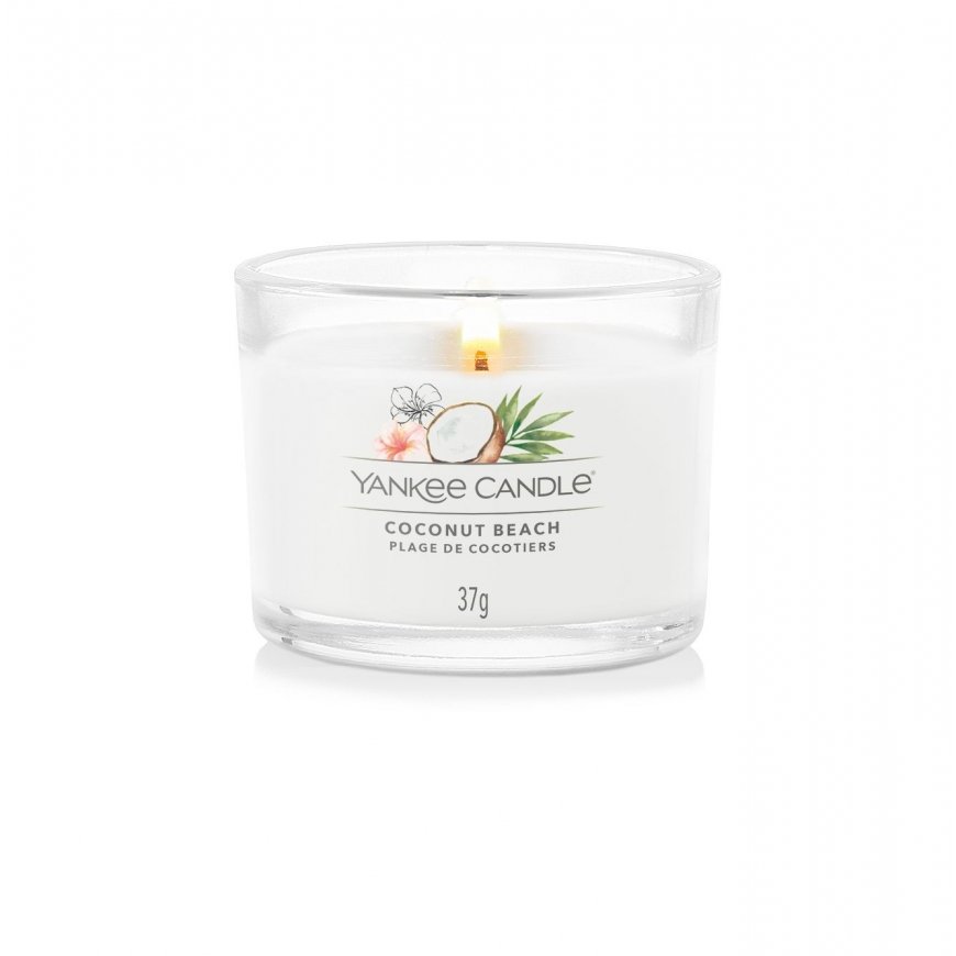 Yankee Candle Coconut Beach vaska svece Apaļš Kokosrieksts Balts 1 pcs