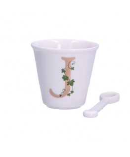 LA PORCELLANA BIANCA UNICO cup with spoon 75 ml, Pattern J