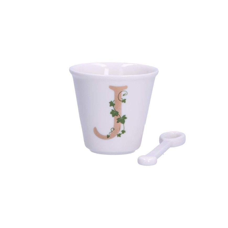 LA PORCELLANA BIANCA UNICO tass 75 ml koos lusikaga, Muster J