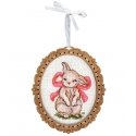 Beldizart Cross Stitch on Wooden Base "Miniature. Rabbit with Bow" 10*9 cm SO-128 Beldizart Cross Stitch on Wooden Base "Miniature. Rabbit with Bow" 10*9 cm SO-128
