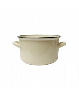 Emaliuotas puodas 16 cm 1,8 l kremas EMALIA OLKUSZ
