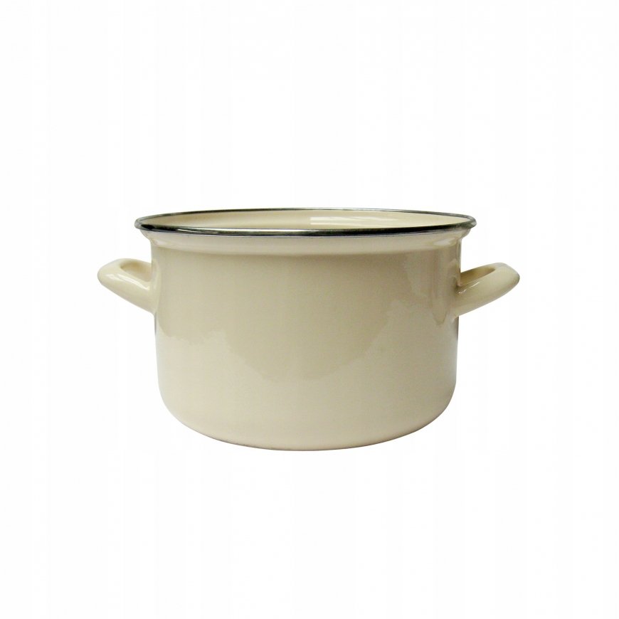 Emaliuotas puodas 16 cm 1,8 l kremas EMALIA OLKUSZ