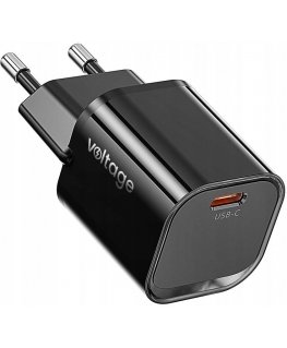 Verkkosovitin Voltage GaN Quick Mini 20W PD 3.0 QC 3.0 USB-C musta