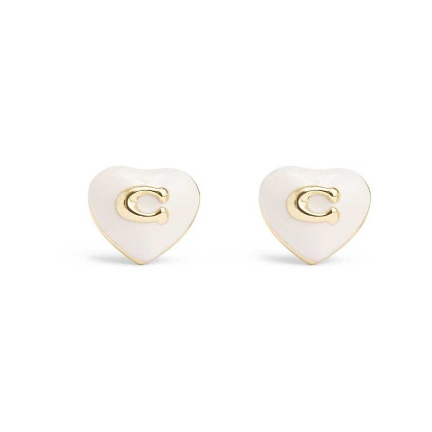 Серьги в форме сердца Coach Charming из латуни 37479226GLD100
