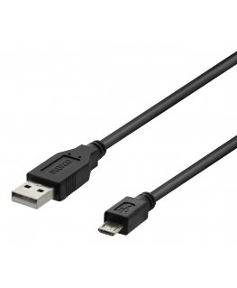 Deltaco MICRO-103 USB kabelis USB 2.0 2 m USB A USB A/Micro-USB B Juoda