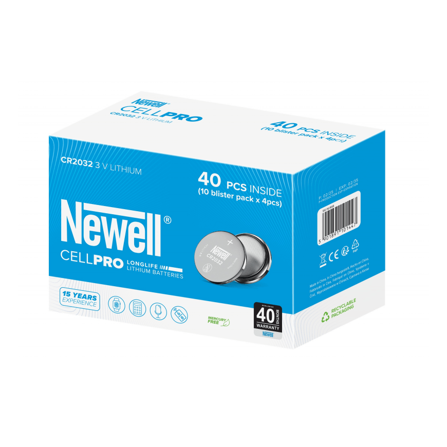 Newell CellPro CR2032 ličio baterija, 10x4 vnt. pakuotė