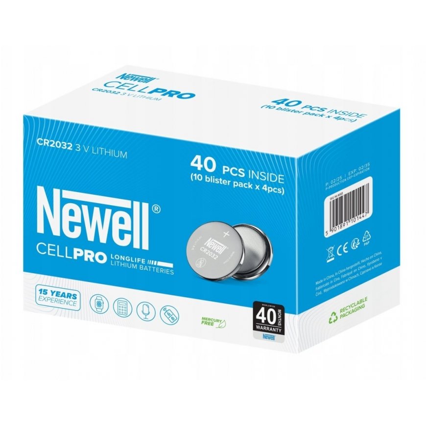 Newell CellPro CR2032 lithium battery, pack of 10x4 pcs – 2