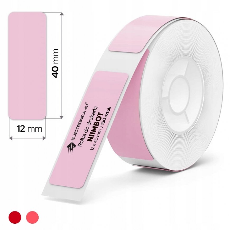 Niimbot sildid RP 12x40mm 155tk Roosa pro D11 ja D110
