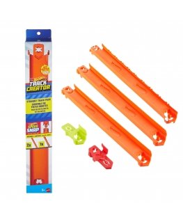 Hot Wheels Track Builder Track Creator Straight Track Pack, 3 Feet of Speed Snap Track & 2 Adapters