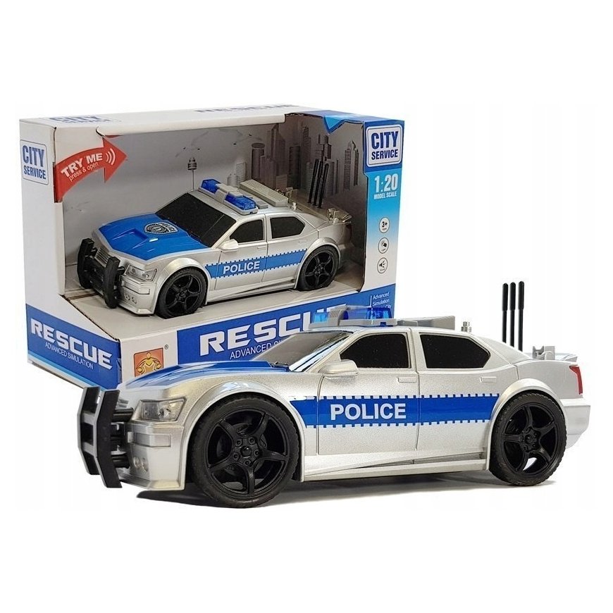 Lean Toys poliisiauto valoilla ja äänillä, 1:20 mittakaava – 2