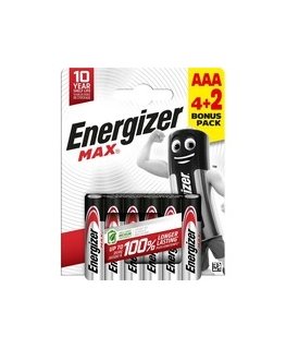 Paristobatteri LR03 (AAA) E92 1,5V 1200mAh MAX Energizer 6 kpl pakkauksessa