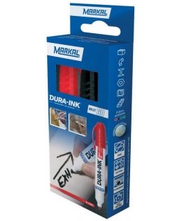 Markal Retail Package Industrial Ink Marker Dura-Ink 60 (1 Black + 1 Red)